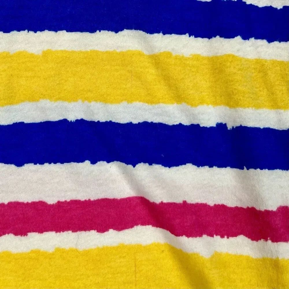 Kim Rogers Stripped Short Cutout Sleeve Tee Shirt XL - Picture 9 of 9